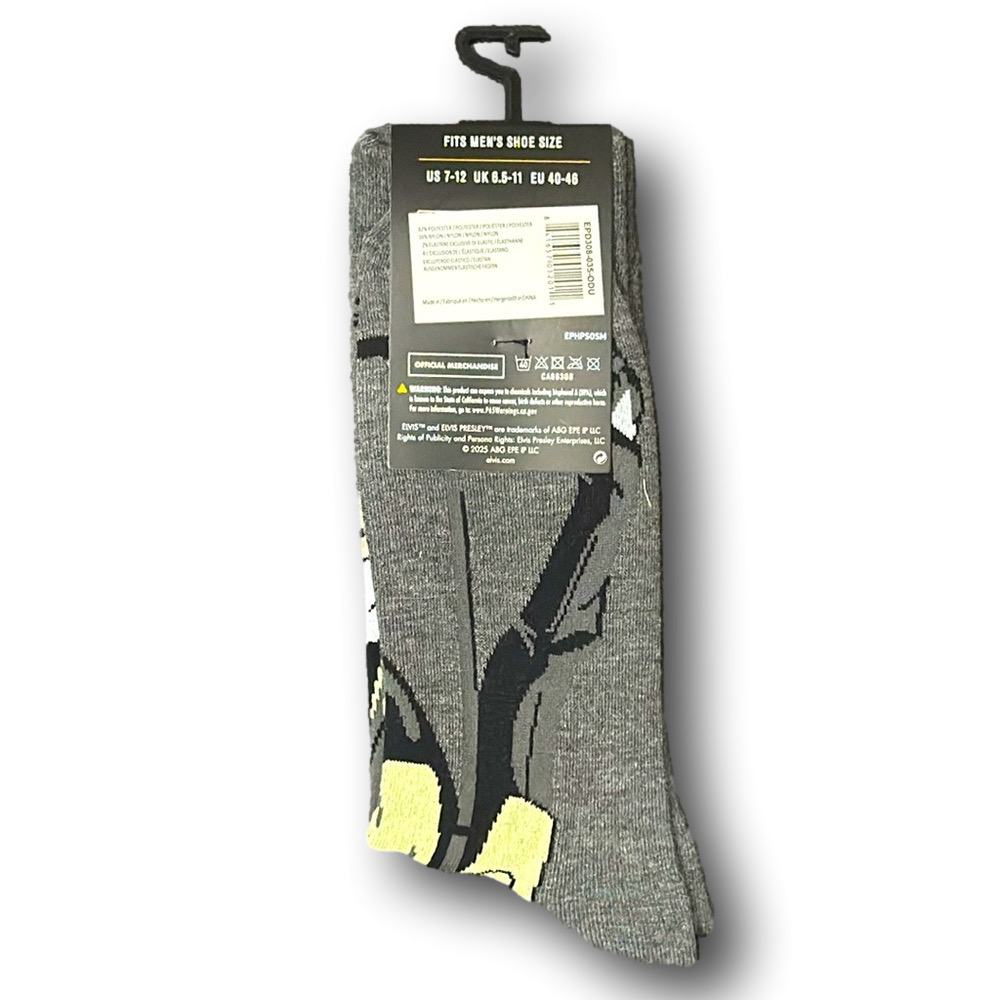 3/$20 Elvis Presley Retro Funny Novelty Crew Socks - NWT - Picture 2 of 3